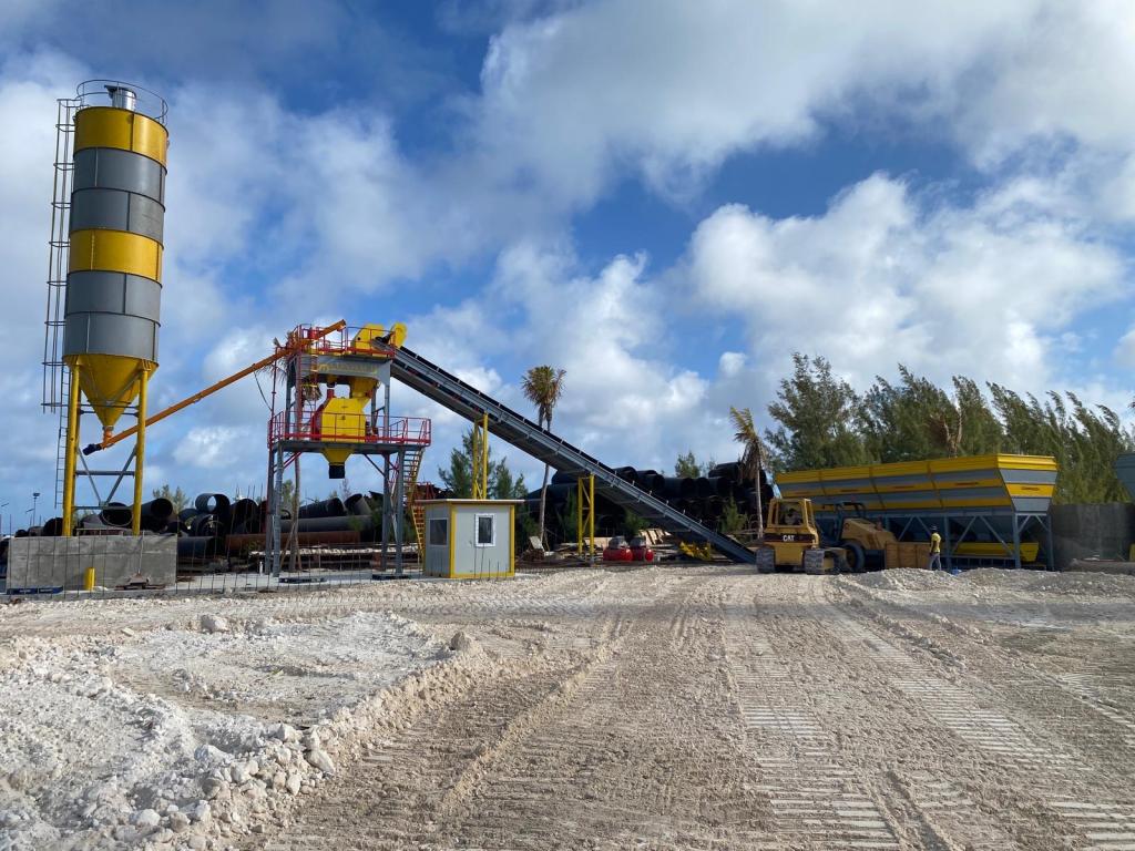 Karayipler Bahamalar modern inşaat projeleri için yüksek kapasiteli briket makinesi tesisi kurulumu.